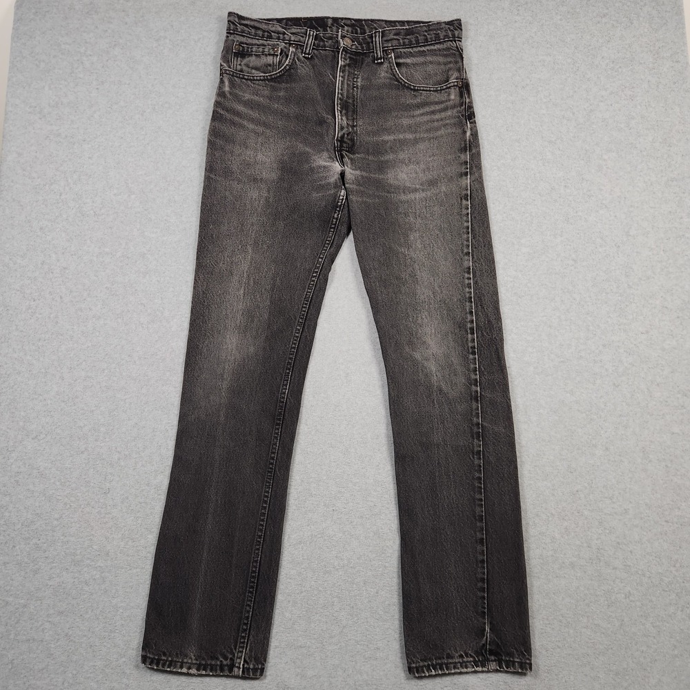 Vintage Levis 505 Jeans 34x34 (Actual 32x33) Black Regular Straight Canada 90s
